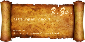 Rittinger Zsolt névjegykártya
